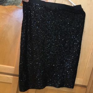 Black sequined miniskirt